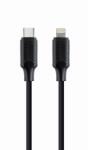 Gembird USB-C apa - Lightning apa 2.0 Adat és töltő kábel - Fekete (1, 5m) (CC-USB2-CM8PM-1.5M) (CC-USB2-CM8PM-1.5M)
