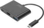 ASSMANN HDMI / USB Átalakító [1x USB-C dugó - 1x HDMI alj, USB 3.2 Gen 1 A alj, USB-C alj] Fekete (DA-70855) (DA-70855)