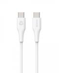 eSTUFF Infinite Super Soft USB Type-C apa - USB Type-C apa Adat és töltő kábel - Fehér (2m) (ES604270) (ES604270)