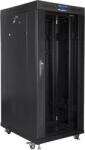 Lanberg FF01-6827-12BL 19" 27U SZÉL: 600mm MÉLY: 800mm MAG: 1431mm lapraszerelt LCD üvegajtós fekete rack szekrény (FF01-6827-12BL) (FF01-6827-12BL) - xupe