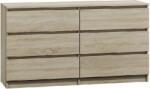 Topeshop Viana M6 Komód - 2x3 Fiókos, Sonoma (M6 140 SON 2X3 2/2 S) (M6 140 SON 2X3 2/2 S)