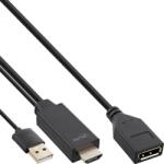 InLine 17168P video átalakító kábel 0, 3 M HDMI A-típus (Standard) DisplayPort Fekete (17168P) (17168P)