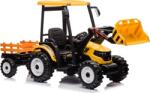 LEAN Toys Hercules Akkumulátoros Traktor - Pótkocsival, 24 V, Sárga (10555) (10555)
