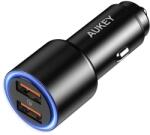 AUKEY CC-Y17S 2x USB Type-A Autós töltő - Fekete (36W) (CC-Y17S) (CC-Y17S)