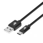 TB USB-A apa - USB-C apa 2.0 Adat és töltő kábel - Fekete (1, 5m) (AKTBXKUCSBA150B) (AKTBXKUCSBA150B)