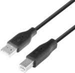 TB USB-A apa - USB-B apa 2.0 Adat és töltő kábel - Fekete (AKTBXKU1PABW18B) (AKTBXKU1PABW18B)
