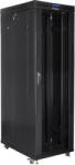 Lanberg FF01-8042-12BL 19" 42U SZÉL: 800mm MÉLY: 1000mm MAG: 2097mm lapraszerelt LCD üvegajtós fekete rack szekrény (FF01-8042-12BL) (FF01-8042-12BL)