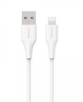 eSTUFF Infinite Super Soft USB Type-A apa - Lightning apa Adat és töltő kábel - Fehér (2m) (ES601270) (ES601270)