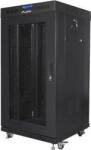 Lanberg 19" szabadon álló rack szekrény 22U/600X600 perforált ajtó, lapraszerelt, LCD kijelző, fekete V2 (FF01-6622-23BL) (FF01-6622-23BL)