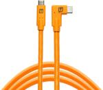 Tether Tools TetherPro USB-C apa - USB-C apa 90° 2.0 Adat és töltő kábel - Narancssárga (4.6m) (CUC15RT-ORG) (CUC15RT-ORG)