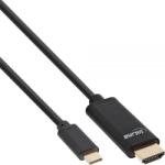 InLine 64112 video átalakító kábel 2 M USB C-típus HDMI Fekete (64112) (64112)