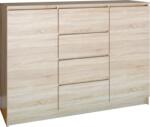 Topeshop Flóra 2A4F Komód - Sonoma (2D4S SONOMA KPL) (2D4S SONOMA KPL)