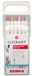 Zebra Filctoll készlet, nyomógombos, 0, 6 mm, ZEBRA "Clickart" 12 különböző pasztell szín (TZ2718) - tintasziget