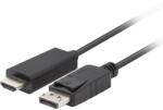 Lanberg CA-DPHD-11CC-0010-BK DisplayPort 1.1 - HDMI 1.4 Kábel 1m - Fekete (CA-DPHD-11CC-0010-BK) (CA-DPHD-11CC-0010-BK)
