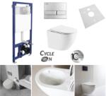 Laveo Laveo, Akan fali rejtett öblítőtartály szett + Desna fali WC-csésze duroplaszt ülőkével, Vortex öblítéssel, fényes fehér, LAV-SETDESNACR (LAV-SETDESNACR)