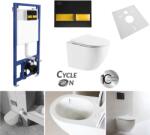 Laveo Laveo, Akan rejtett fali WC-szett + Desna fali WC-csésze duroplaszt ülőkével, Vortex öblítéssel, fényes fehér, LAV-SETDESNAGD (LAV-SETDESNAGD)