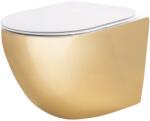 Rea Carlo Mini Tornado, fali WC-csésze 490x355x350mm + WC-ülőke, fehér-arany, REA-C6006 (REA-C6006)