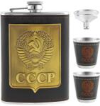 TifanTEX Butelcă CCCP cu 2 pahare (Butelcă din inox cu pahare și) (3396E9)