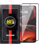 Motorola Moto G05 / G15 / G15 Power / E15 üvegfólia, tempered glass, előlapi, edzett, hajlított, fekete kerettel, Veason 6D Pro