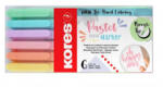 Kores Ecsetirón készlet, KORES Pastel Style, 6 pasztell szín (IK21462) - hezi