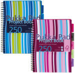 Hezi Spirálfüzet, A4, vonalas, 125 lap, PUKKA PAD Stripe project book (PUPBA4)