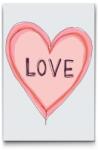  Festés számok szerint - LOVE szív Méret: 20x30cm, Keretezés: Kartonlemezen