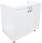 Spectral Mobila Masca pentru chiuveta cu 2 usi Zebra, Alba/MDF Alb lucios, fara blat, 80 x 82 x 50 cm