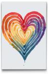  Festés számok szerint - Szivárványszív Méret: 20x30cm, Keretezés: Kartonlemezen