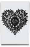  Festés számok szerint - Fekete-fehér szív Méret: 40x60cm, Keretezés: Műanyagtáblával