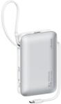 USAMS CD228 XR Series powerbank beépített Type-C és Lightning kábellel 10000mAh 20W - fehér