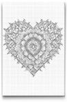  PontPöttyöző - Fekete-fehér szív Méret: 20x30cm, Keretezés: Kartonlemezen, Szín: Fekete