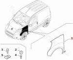 FIAT eredeti Jobb első sárvédő FIAT FIORINO 07- (1357133080)