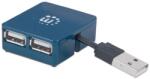 Manhattan 160605 hálózati csatlakozó USB 3.2 Gen 1 (3.1 Gen 1) Type-A 480 Mbit/s Fekete (160605) (160605)