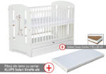 Klups Patut cu sertar KLUPS Safari Giraffe Alb + Saltea 8 Confort II (00009572)