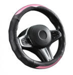 Autolife Bőrhatású Kormányvédő 38cm / Zöld betétes "D" típusú 00870 (00870) - olaj