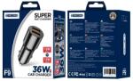 Jellico autós töltő F9 36W 2xUSB QC3.0 Fekete
