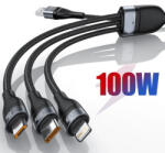 Autolife 12095 6A-100W 3IN1 Gyorstöltő kábel - Alumínium ötvözet (12095)