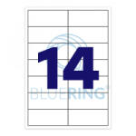  Etikett címke, 99, 1x38mm, 100 lap, 14 címke/lap (10279) - aqua