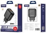 Jellico hálózati töltő C32 18W 1xUSB QC3.0 + kábel Micro USB Fekete