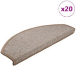 vidaXL 20 db világosbarna lépcsőszőnyeg 65x24x4 cm (VD3365791)