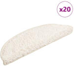 vidaXL 20 db fehér lépcsőszőnyeg 56x17x3 cm (VD3365843)