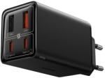 Baseus GaN6 Pro hálózati gyorstöltő 65W, 2xUSB Type-C + 2xUSB Type-A, 1m kábellel, fekete (P1016270111300)