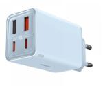 Baseus GaN6 Pro hálózati gyorstöltő 65W, 2xUSB Type-C + 2xUSB Type-A, 1m kábellel, kék (P1016270131300)