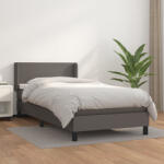 vidaXL szürke műbőr rugós ágy matraccal 80 x 200 cm (VD3130629)