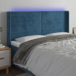 vidaXL sötétkék bársony LED-es fejtámla 163x16x118/128 cm (VD3124246)