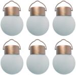Kring napelemes LED kültéri kerti lámpa szett, diffúzor típusú gömb, 0, 06W, 1 lm, 200mAh , Műanyag, ø8x13cm, 6 db