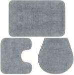 vidaXL 3 darabos szürke szövet fürdőszobaszőnyeg-garnitúra (133222)