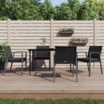 vidaXL 4 db fekete polyrattan kerti szék párnával 56, 5x57x83 cm (VD3187079)