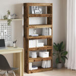 vidaXL Régi Fa Könyvespolc Régi Fa Szerelt fa 80 x 30 x 198 cm (VD3333921)