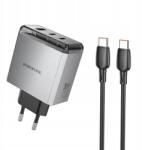 BOROFONE Hálózati töltő BN22 Lena GaN 2xC típus Usb Qc 3.0 Pd 65W (6941991114618)